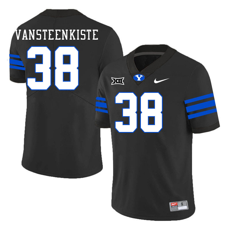 Men #38 Payton VanSteenkiste BYU Cougars College Football Jerseys Stitched Sale-Black